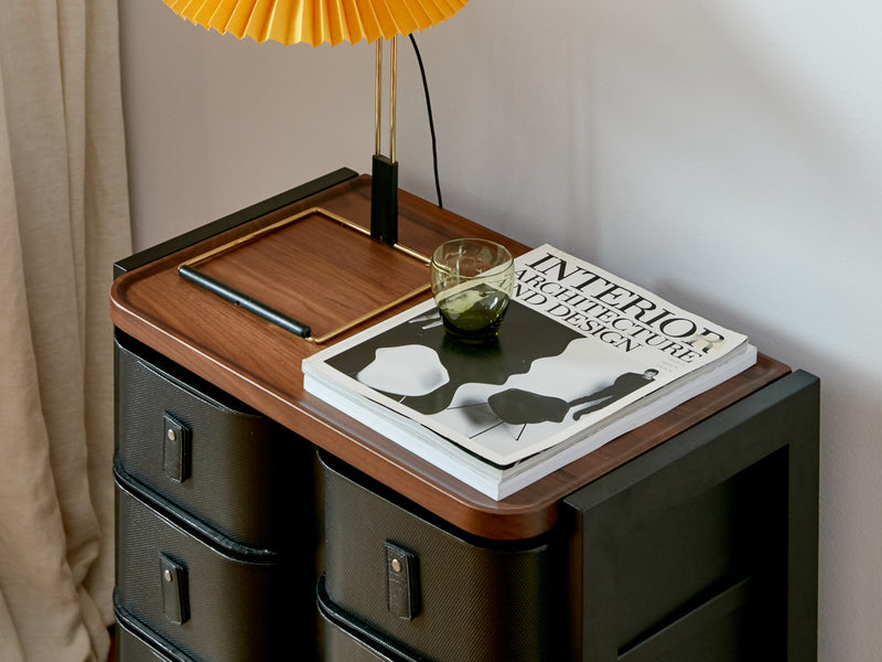 Black Florence 8 box stand by SAGITINE with sleek design and integrated handles.