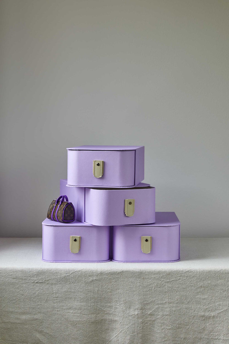 Lilac Milan Shoe Box by SAGITINE, limited-edition single size, elegant design for stylish storage.