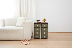 Florence 8 Box Stand - Olive & White