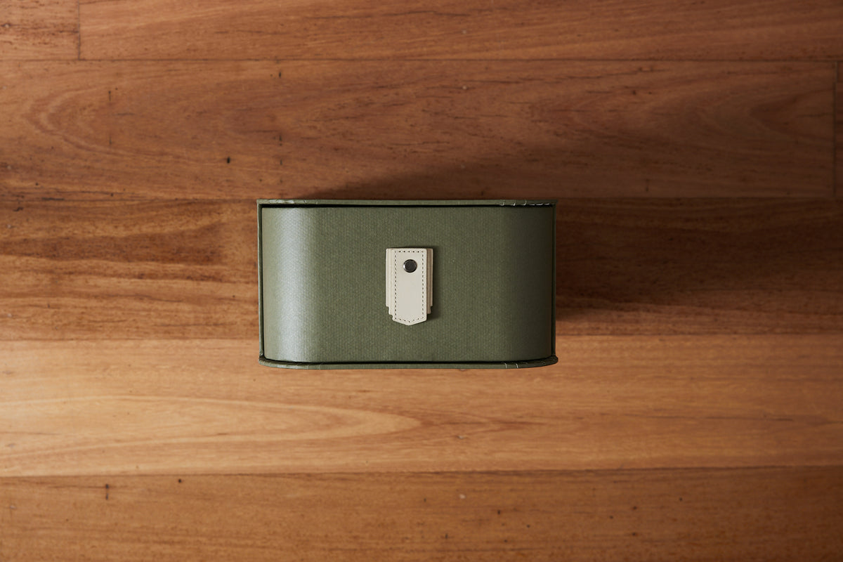 Olive Milan Shoe Box by SAGITINE, designed for single, six, or eight pairs of shoes.