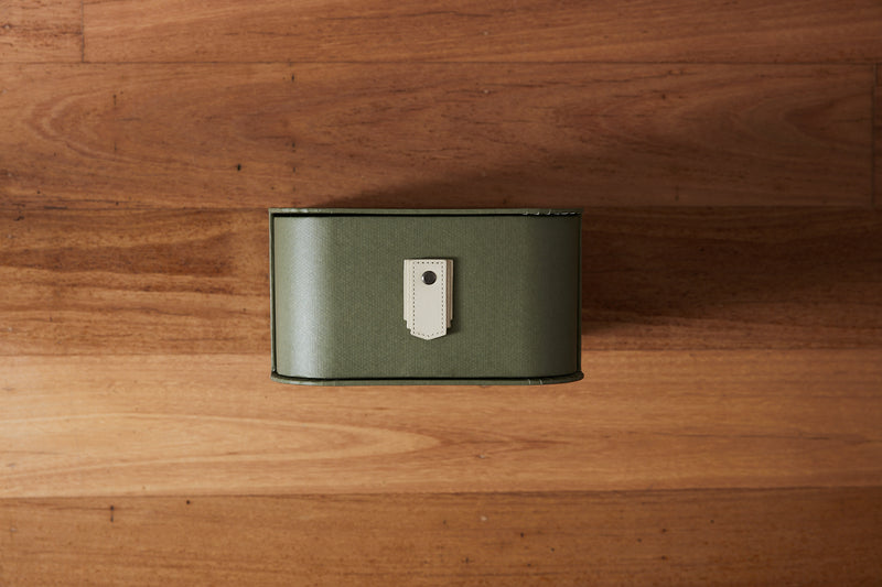 Olive Milan Shoe Box by SAGITINE, designed for single, six, or eight pairs of shoes.