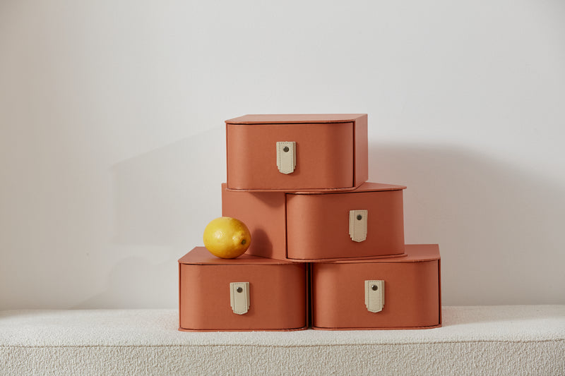 Terracotta Milan Shoe Box by Sagitine with a sleek, modern design available in single and set sizes