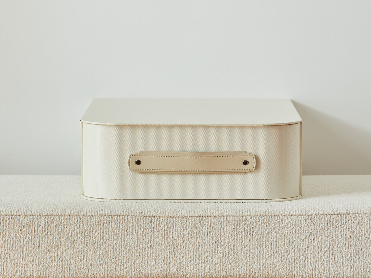 Off-white Miami storage box by SAGITINE, rectangular design, stylish and functional for organizing items.